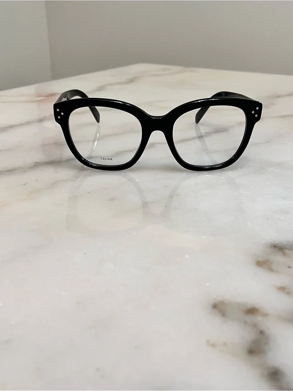 Celine Black Acetate Cat-Eye Optical Glasses